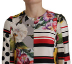 Mehrfarbiges Charmeuse-Blumen-Scheiden-Jacquard-Patchwork-Kleid
