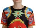 Mehrfarbiger Soldier Carretto Seiden-Top T-Shirt