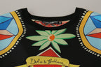 Mehrfarbiger Soldier Carretto Seiden-Top T-Shirt
