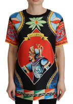 Mehrfarbiger Soldier Carretto Seiden-Top T-Shirt