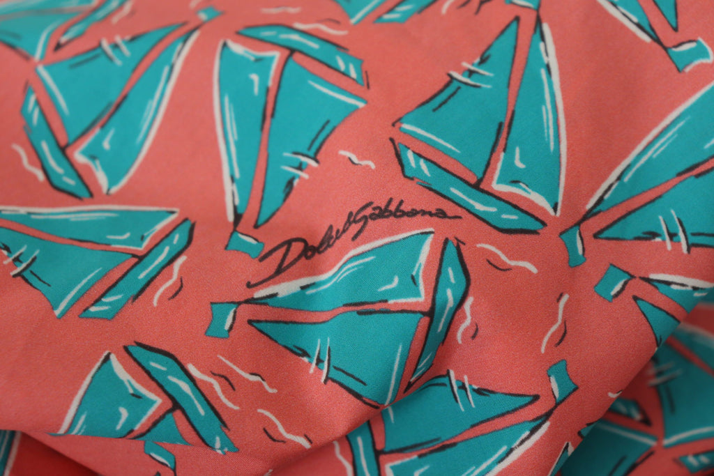 Baumwoll-T-Shirt mit Pink Sail Boat Print
