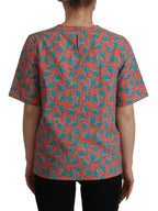 Baumwoll-T-Shirt mit Pink Sail Boat Print