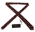Dunkelroter Hut, Muster 100% Seide, verstellbares Accessoire zum Binden