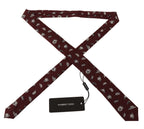 Dunkelroter Hut, Muster 100% Seide, verstellbares Accessoire zum Binden