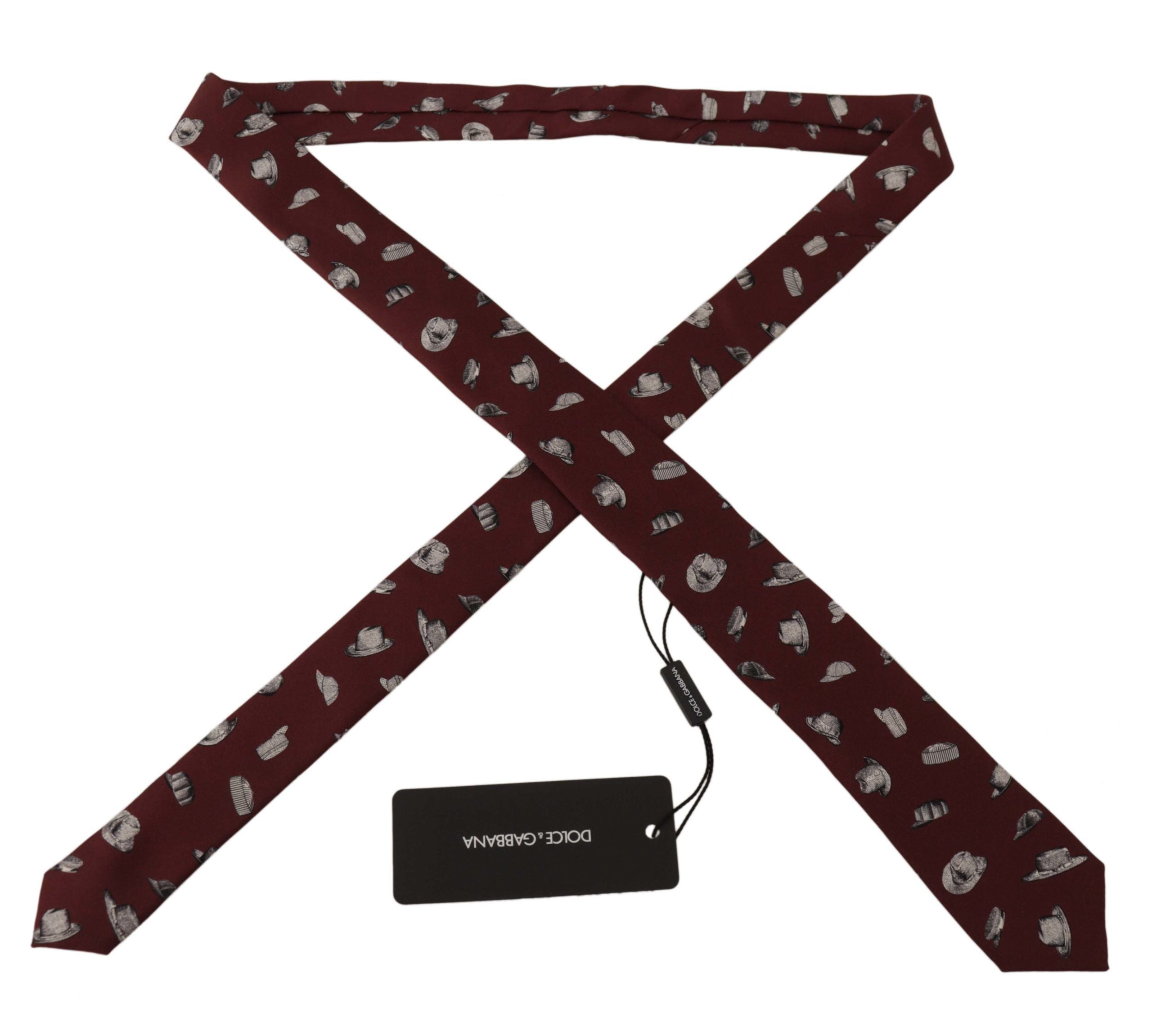 Dunkelroter Hut, Muster 100% Seide, verstellbares Accessoire zum Binden