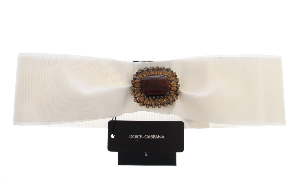Weißer Kristall Messing Breiter Taillengürtel Runway