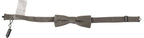 Black White Flower Pattern Silk Neck Bow Tie