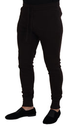 Brown Cashmere Trousers Bottoms Drawstring Pants