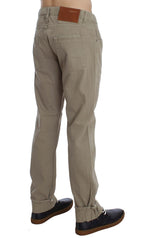 Jeans in cotone patchwork beige