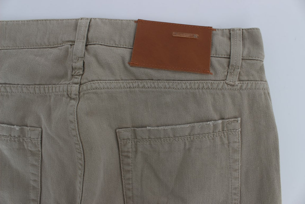 Jeans in cotone patchwork beige