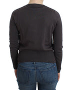 Purple Wool Sequined Cardigan Knit Sweater