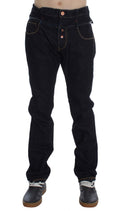 Regular Straight Fit Jeans aus blauer Baumwolle