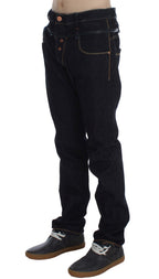 Regular Straight Fit Jeans aus blauer Baumwolle