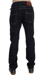 Regular Straight Fit Jeans aus blauer Baumwolle