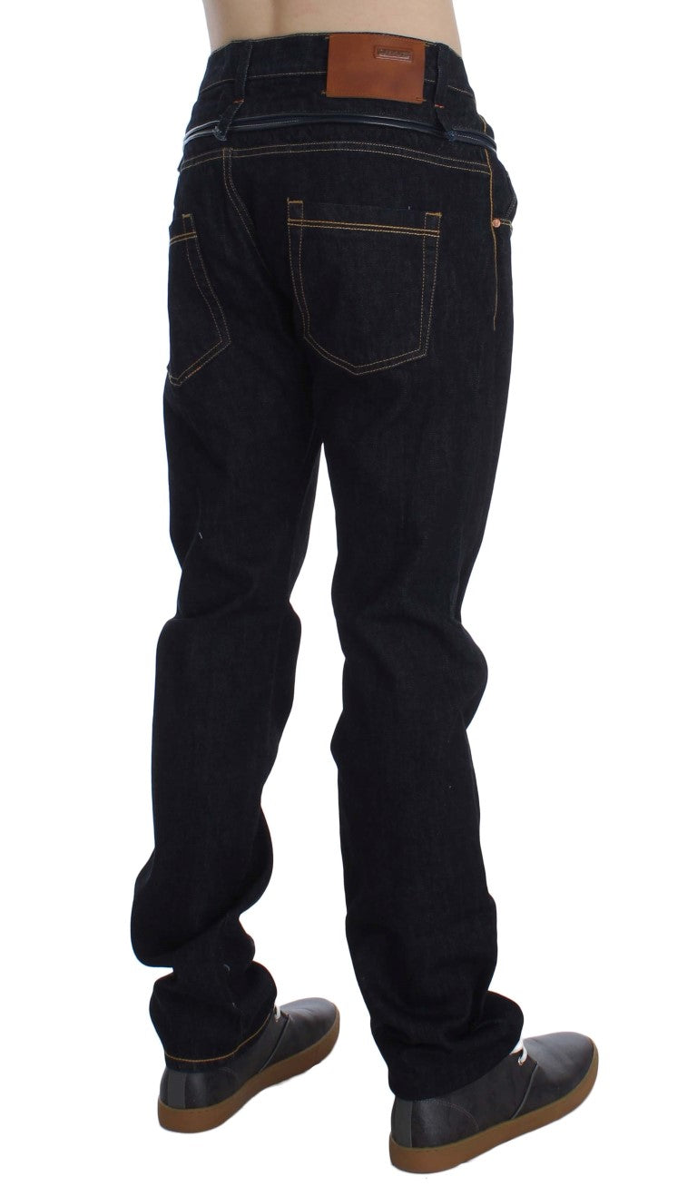 Regular Straight Fit Jeans aus blauer Baumwolle