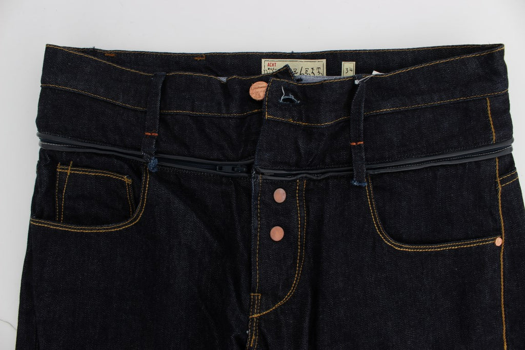 Regular Straight Fit Jeans aus blauer Baumwolle