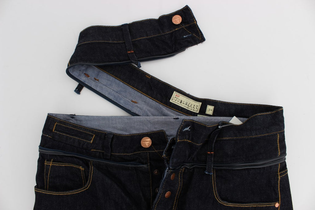 Regular Straight Fit Jeans aus blauer Baumwolle