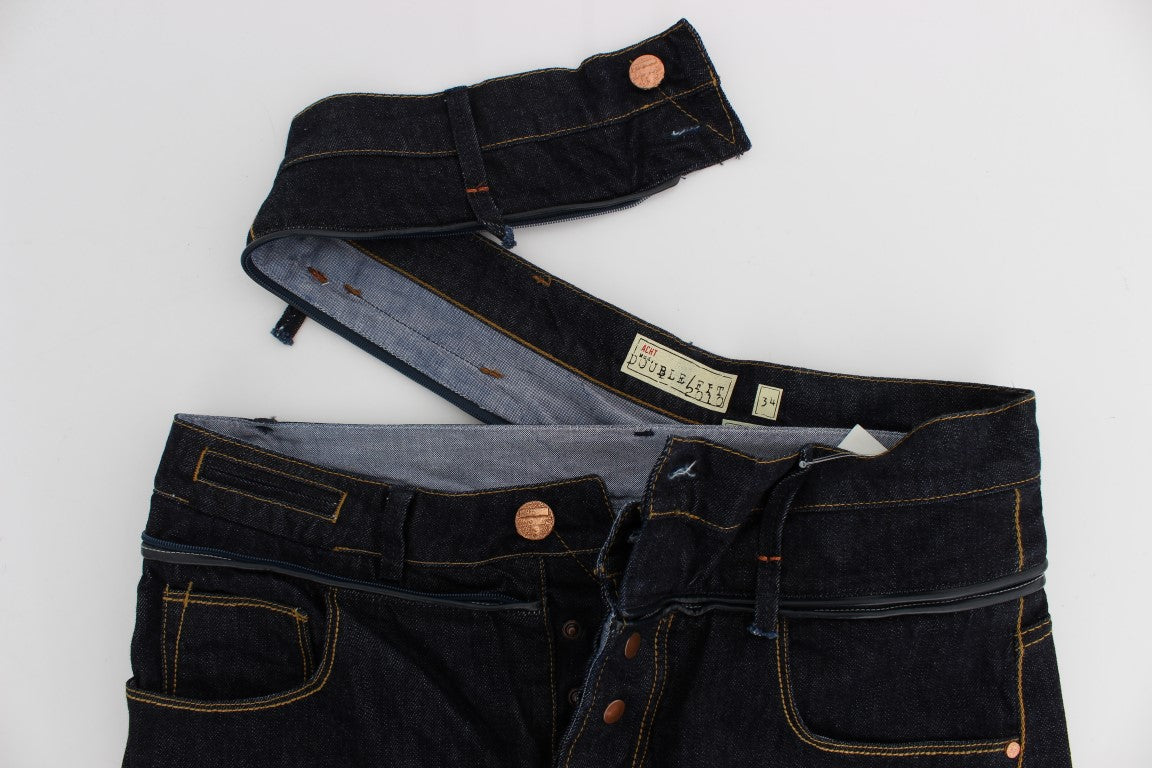 Regular Straight Fit Jeans aus blauer Baumwolle