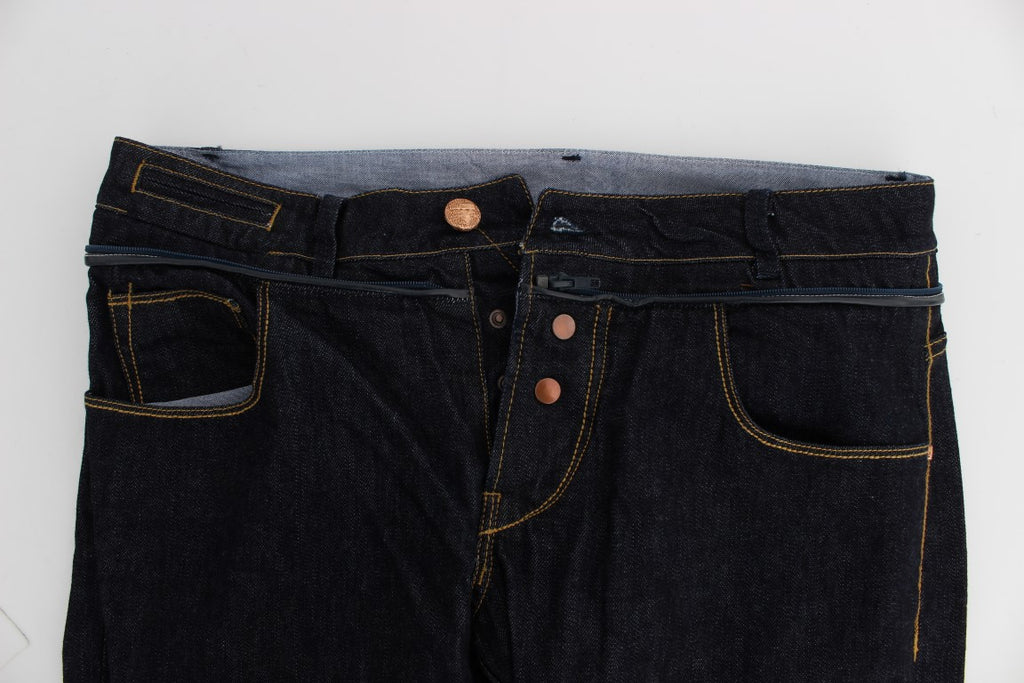 Regular Straight Fit Jeans aus blauer Baumwolle