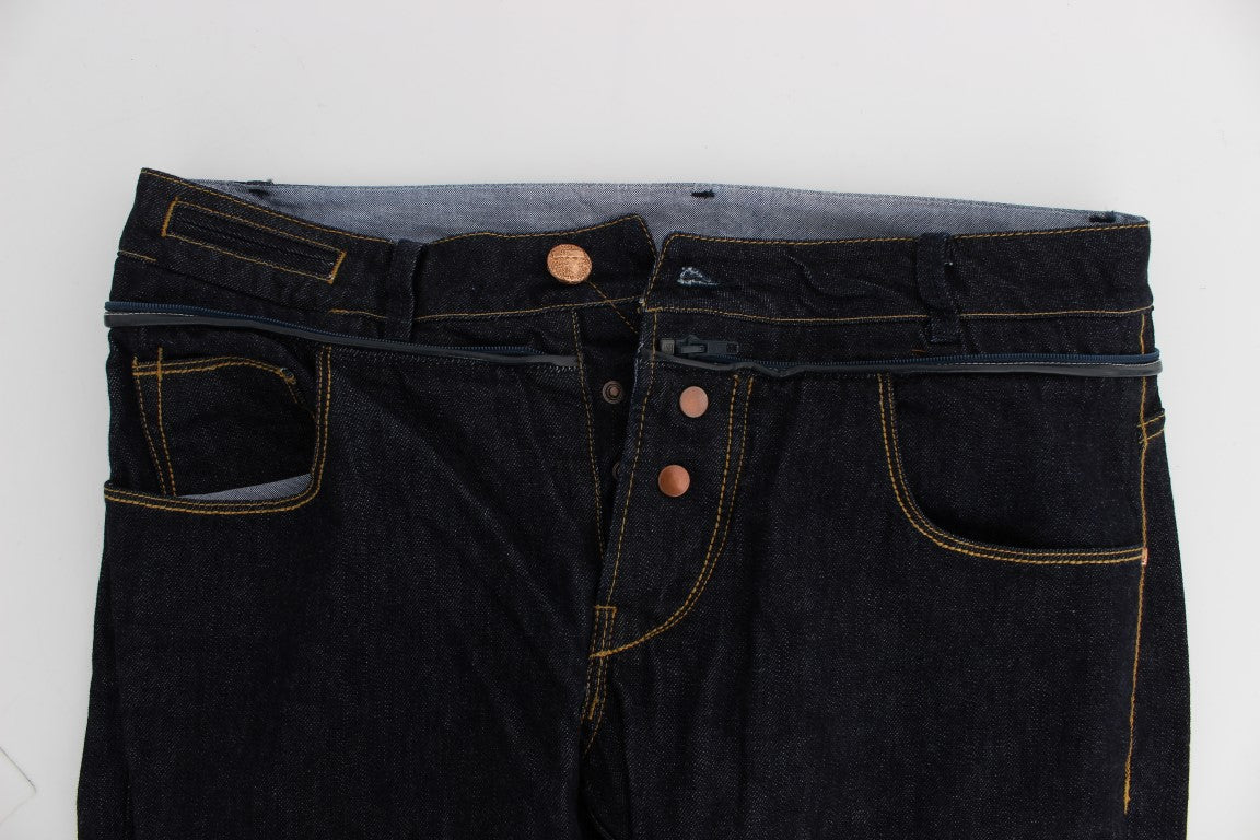 Regular Straight Fit Jeans aus blauer Baumwolle