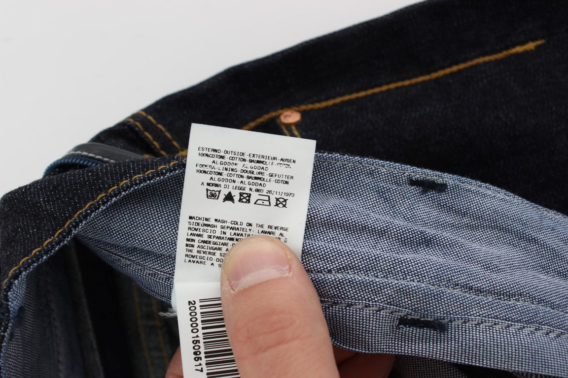 Regular Straight Fit Jeans aus blauer Baumwolle