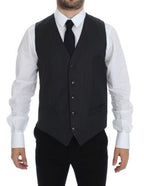 Gray Wool Formal Dress Vest Gilet Weste