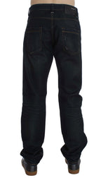 Blue Wash Baumwoll-Denim Jeans mit geradem Schnitt