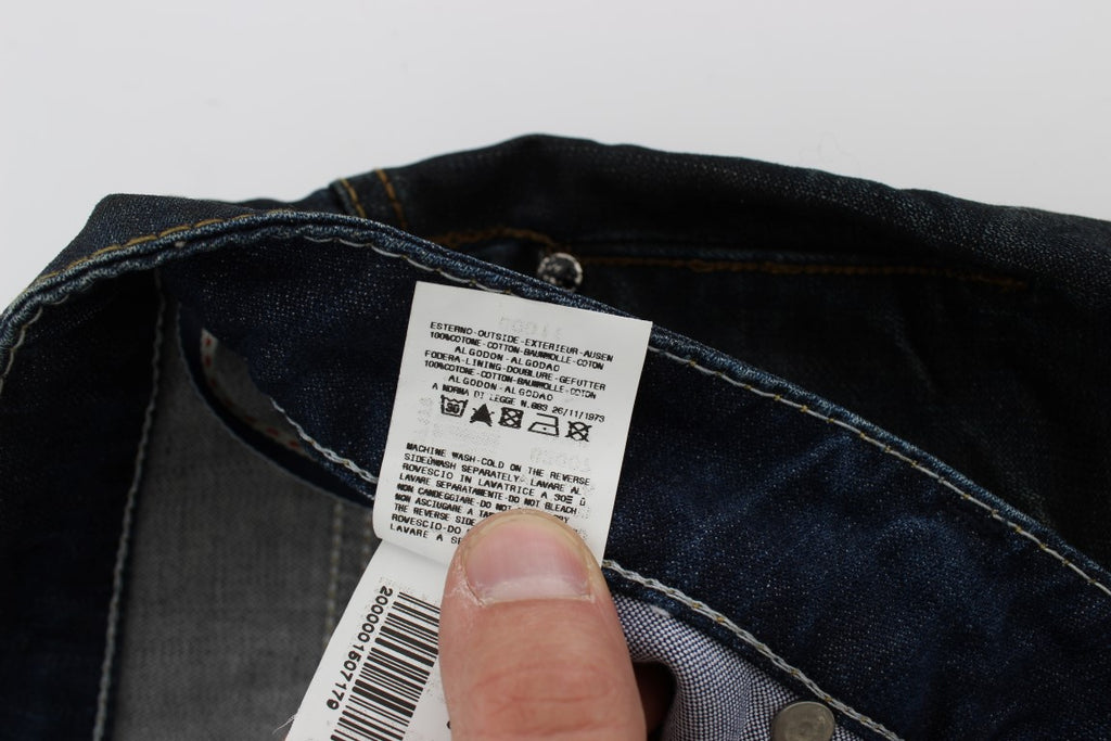 Blue Wash Baumwoll-Denim Jeans mit geradem Schnitt