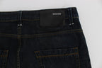 Blue Wash Baumwoll-Denim Jeans mit geradem Schnitt