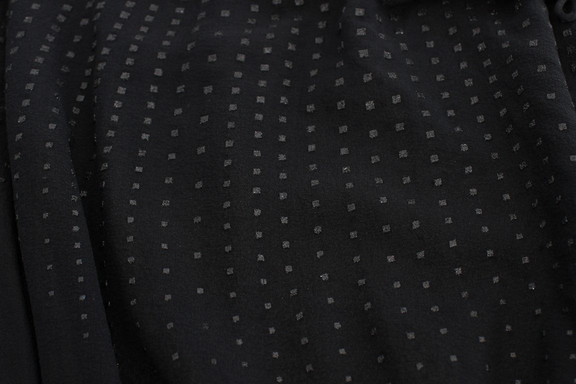Black Neck Wrap Top Bluse