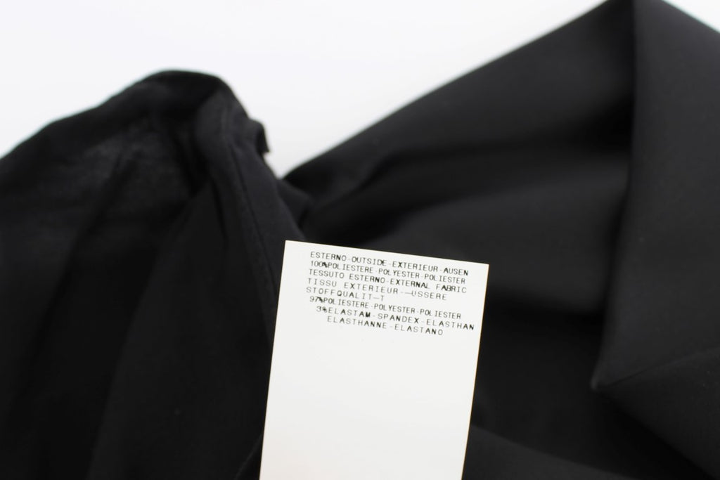 Black Neck Wrap Top Bluse