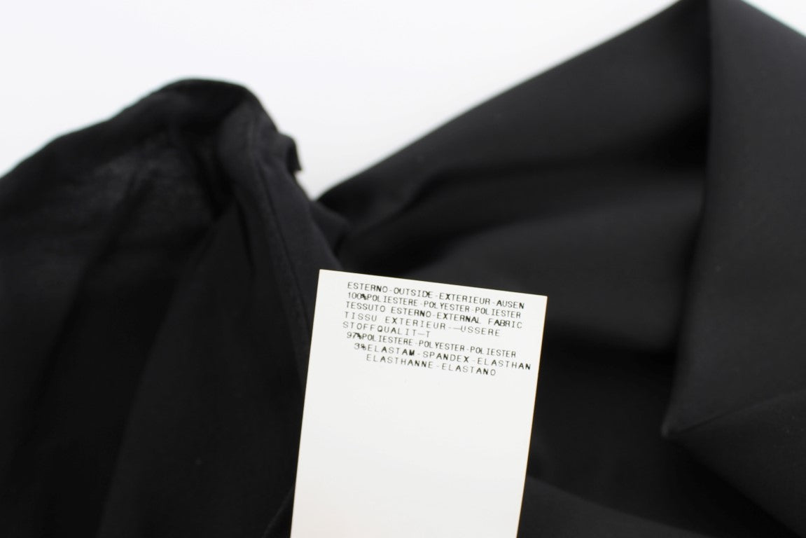 Black Neck Wrap Top Bluse