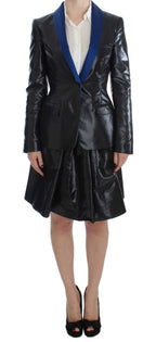 Schwarzer blauer zweiteiliger Anzug Rock & Blazer