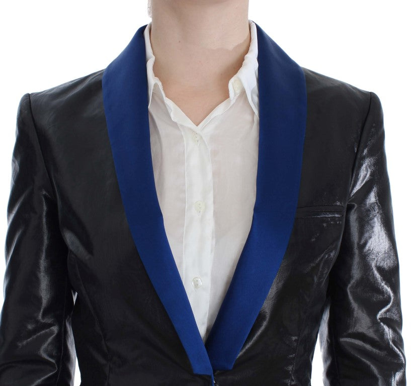 Schwarzer blauer zweiteiliger Anzug Rock & Blazer