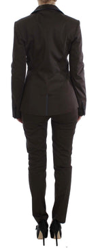 Brown Stretch Two Button Suit