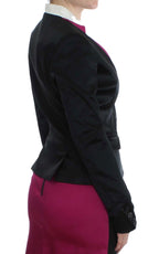 Schwarz-pinkfarbener Stretch-Blazer