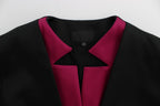 Schwarz-pinkfarbener Stretch-Blazer