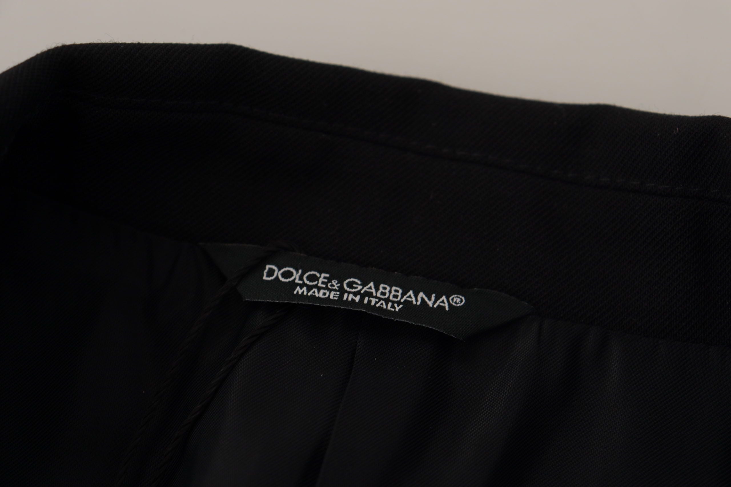 Schwarze zweireihige Mantel Blazer Jacke