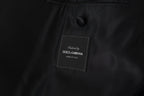 Schwarze zweireihige Mantel Blazer Jacke