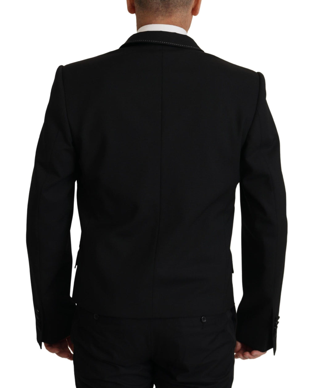 Schwarze zweireihige Mantel Blazer Jacke