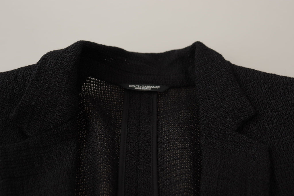Schwarzer einreihiger Herren-Blazer