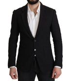 Schwarzer einreihiger Herren-Blazer