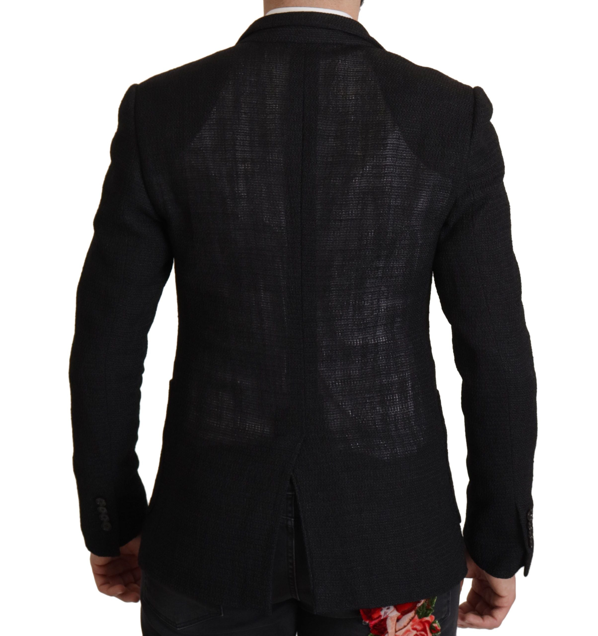 Schwarzer einreihiger Herren-Blazer