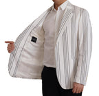 White Stripes Baumwoll-Blazer mit einer Knopfleiste
