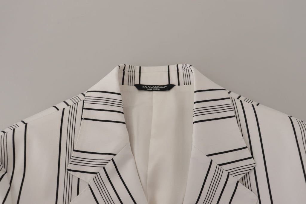 White Stripes Baumwoll-Blazer mit einer Knopfleiste