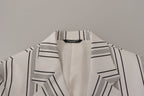 White Stripes Baumwoll-Blazer mit einer Knopfleiste