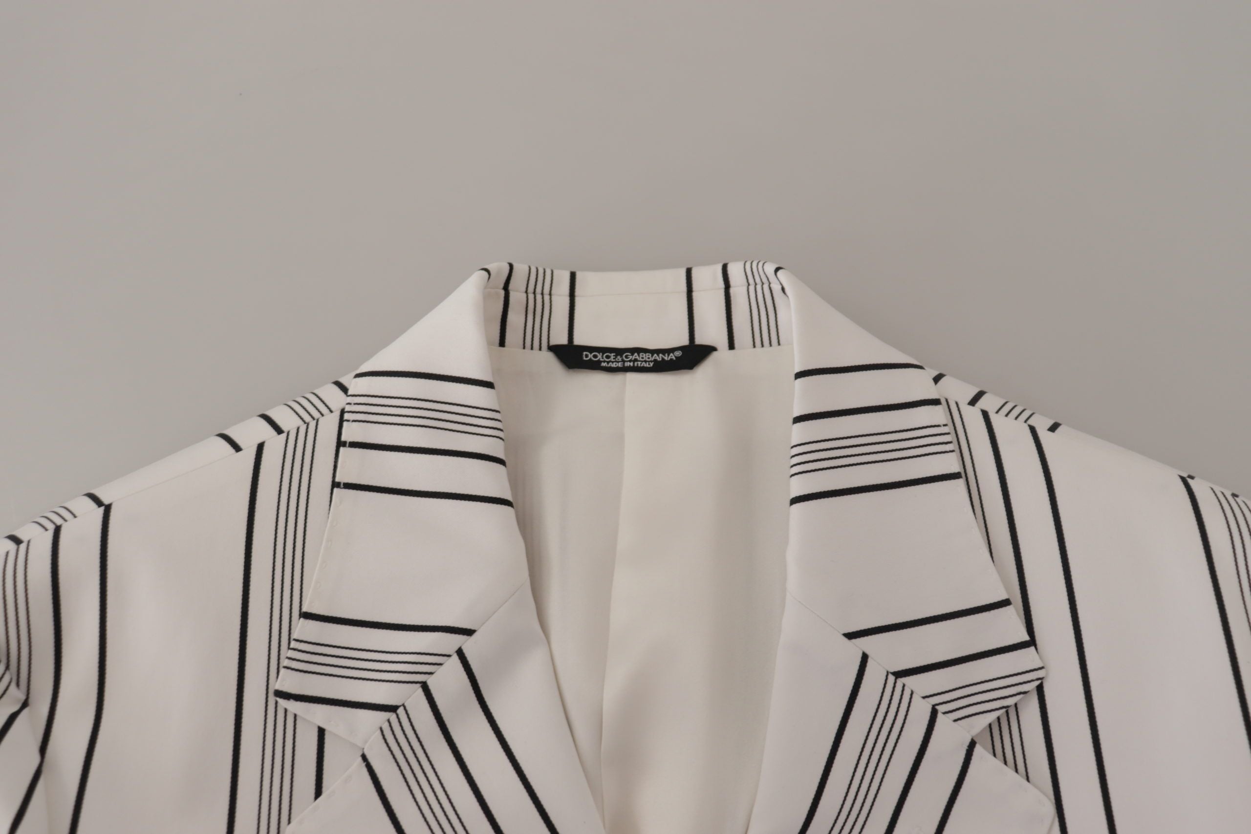 White Stripes Baumwoll-Blazer mit einer Knopfleiste