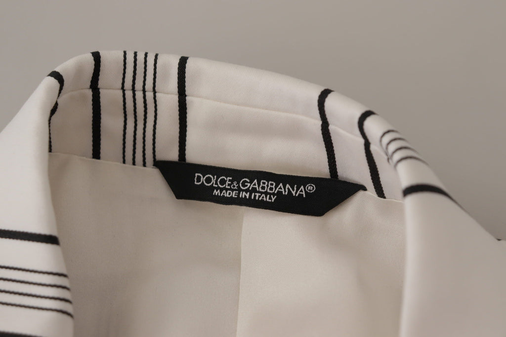 White Stripes Baumwoll-Blazer mit einer Knopfleiste