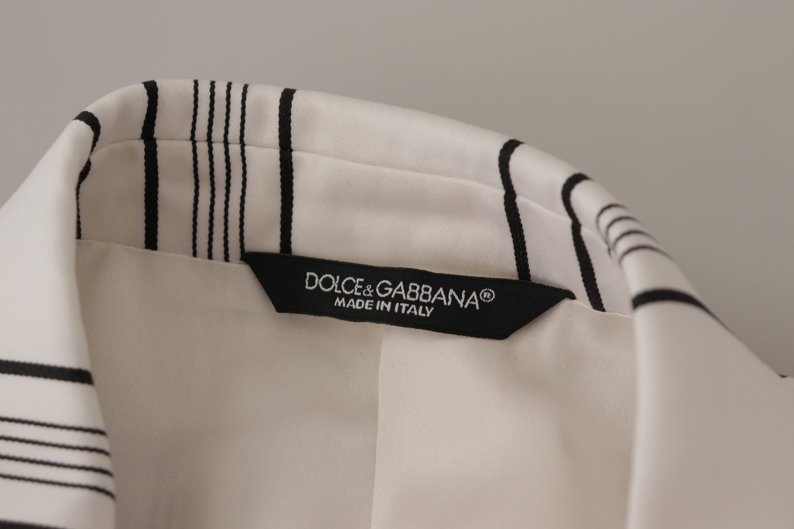 White Stripes Baumwoll-Blazer mit einer Knopfleiste