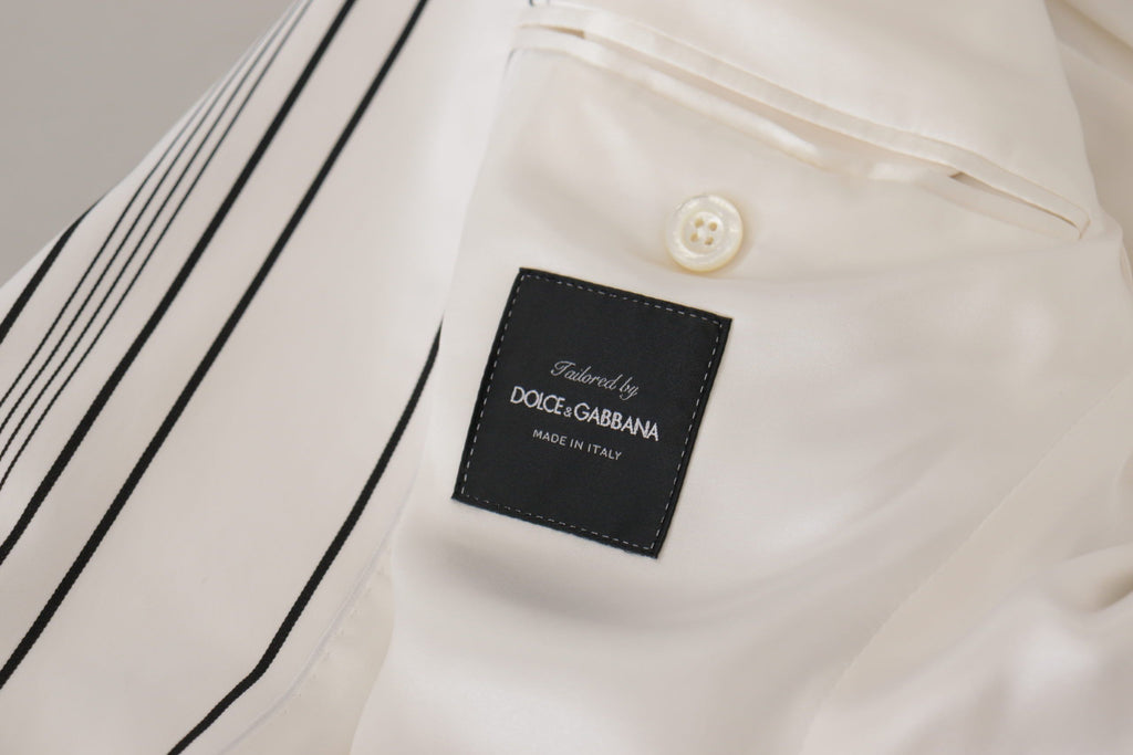 White Stripes Baumwoll-Blazer mit einer Knopfleiste